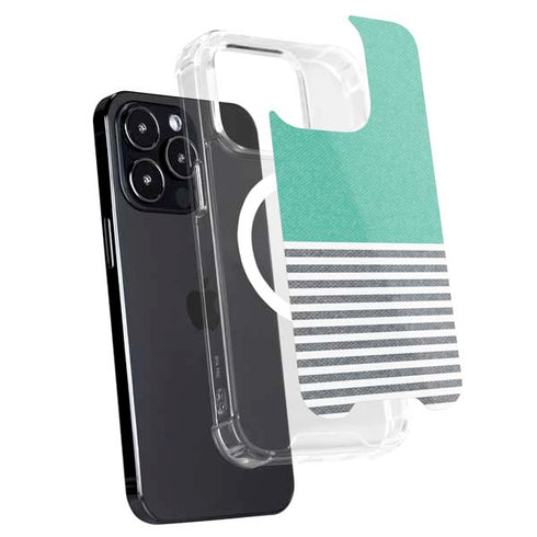 Teal and Grey Stripes iPhone 16 Pro MagSafe Case